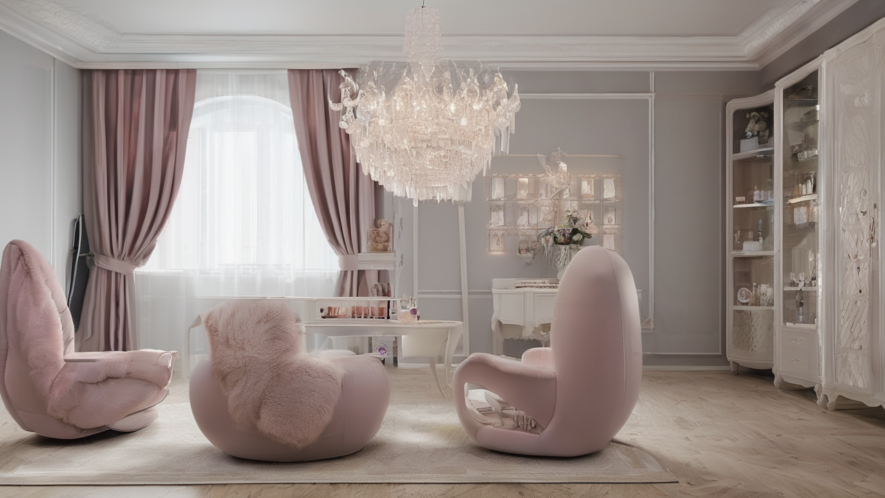Elegancki salon z różnymi rodzajami zasłon w ciepłym, naturalnym świetle podkreślającym tekstury i kolory tkanin
